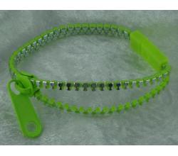 Reissverschluss Armband 19cm Neon grün/silber